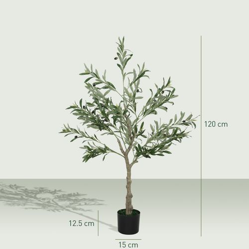 Realistic HOMCOM Faux Olive Tree - Lifelike Potted Silk Plant for Effortless Elegance - plants - express.com