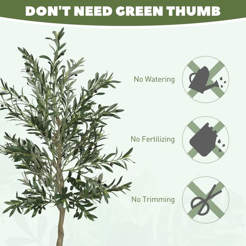 Realistic HOMCOM Faux Olive Tree - Lifelike Potted Silk Plant for Effortless Elegance - plants - express.com