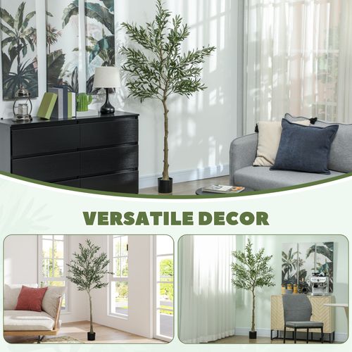 Realistic HOMCOM Faux Olive Tree - Lifelike Potted Silk Plant for Effortless Elegance - plants - express.com