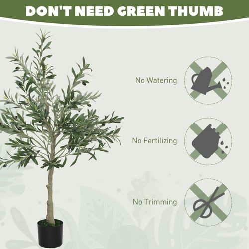 Realistic HOMCOM Faux Olive Tree - Lifelike Potted Silk Plant for Effortless Elegance - plants - express.com