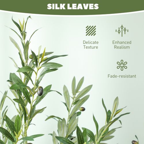 Realistic HOMCOM Faux Olive Tree - Lifelike Potted Silk Plant for Effortless Elegance - plants - express.com