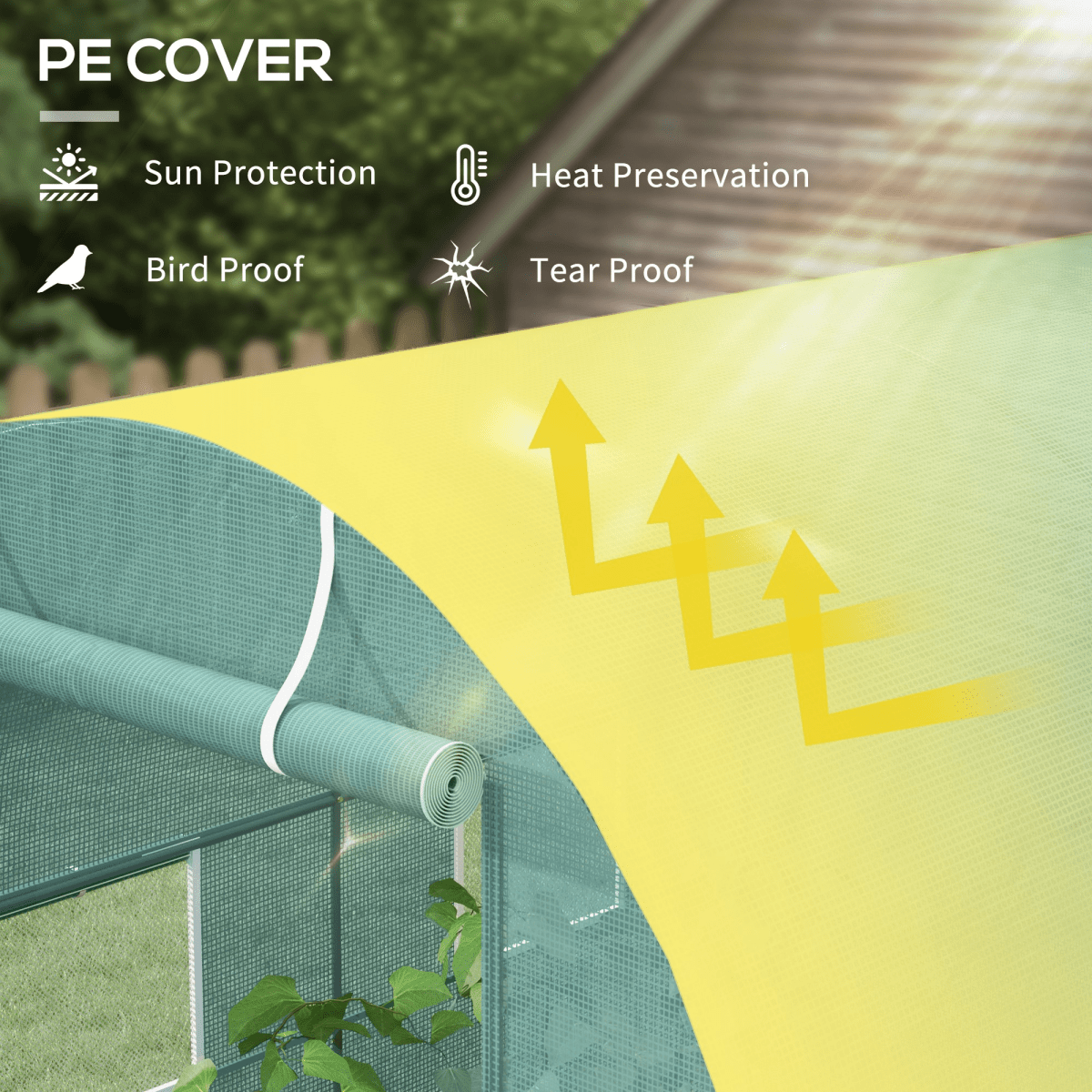 Reinforced Walk in Polytunnel Greenhouse, 2.5x2 m - plants - express.com