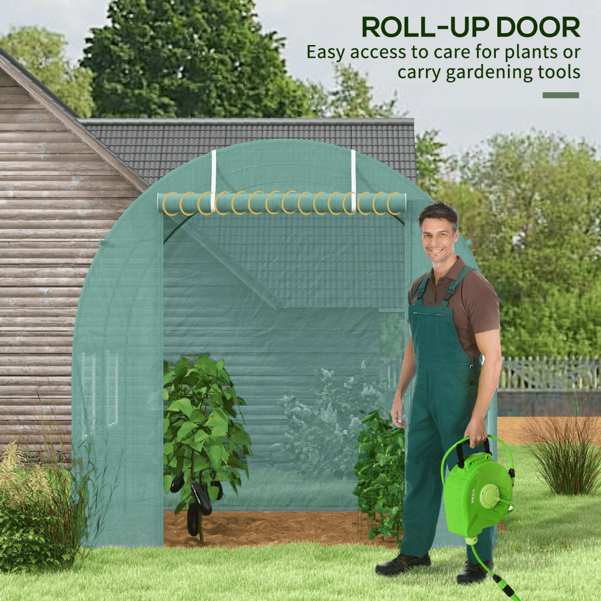 Reinforced Walk in Polytunnel Greenhouse, 2.5x2 m - plants - express.com