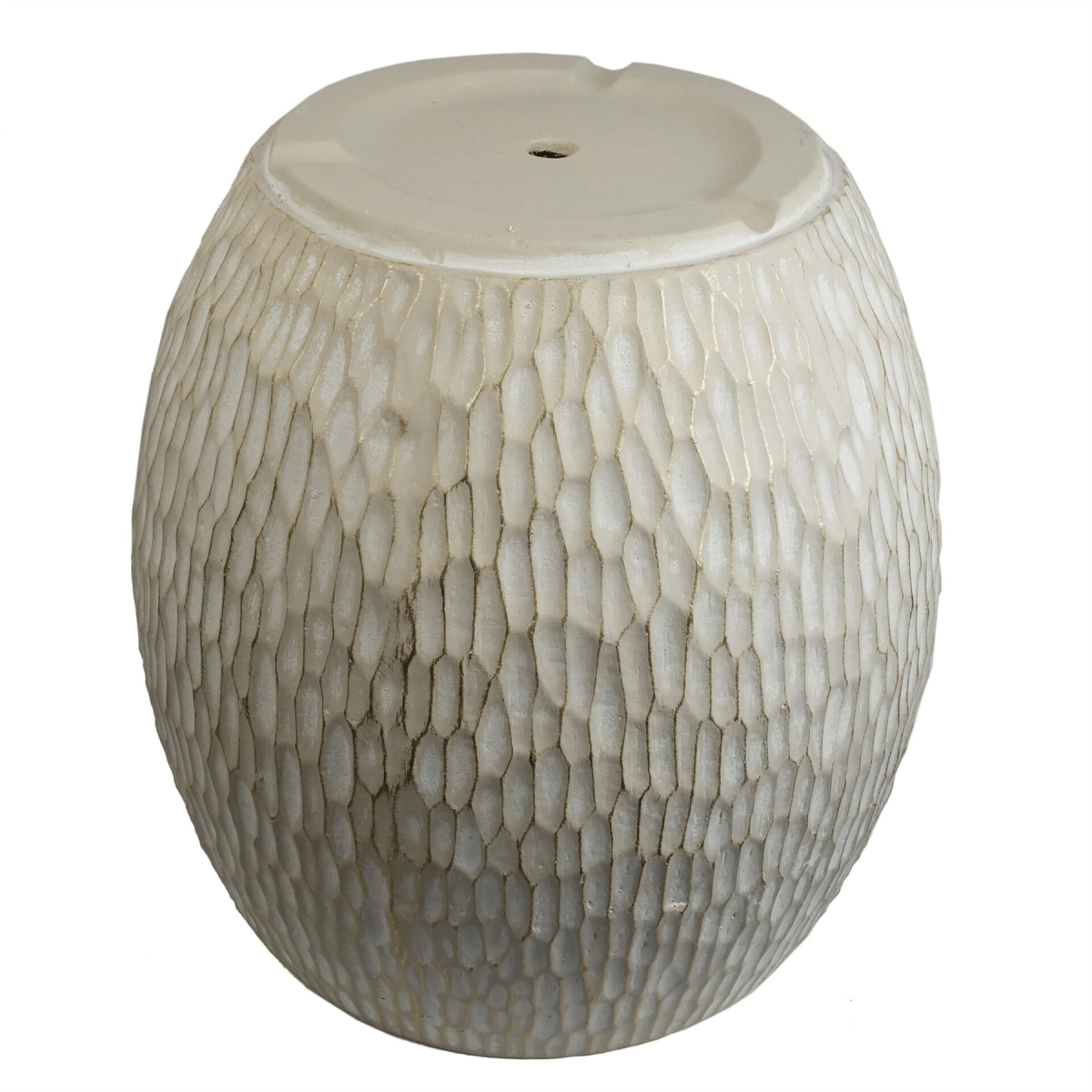 Rustic 43cm Inoke Embossed Fiberglass Stone Planter - Stylish Indoor/Outdoor Pot - plants - express.com