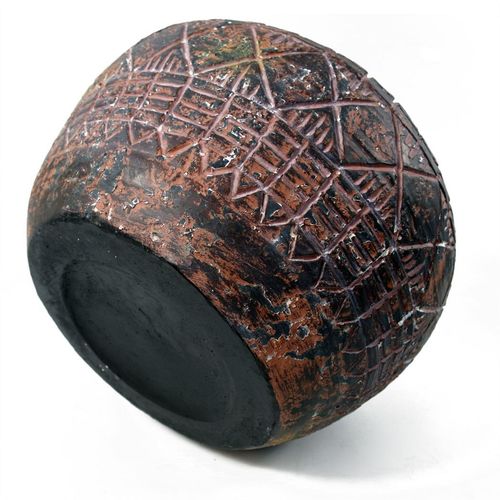 Rustic Aztec Design Large 23cm x 30cm Fibreglass Planter for Indoor & Outdoor Use - plants - express.com