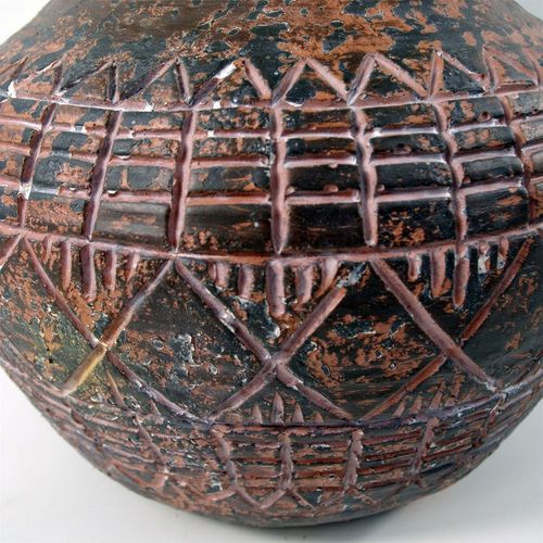 Rustic Aztec Design Large 23cm x 30cm Fibreglass Planter for Indoor & Outdoor Use - plants - express.com