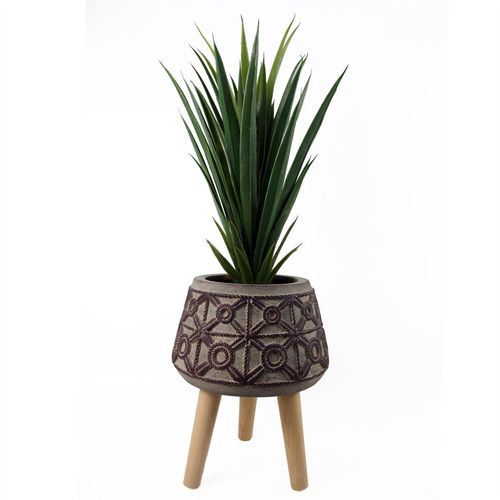 Rustic Charm: 36cm Large Rope Effect Fibreglass Composite Planter - plants - express.com