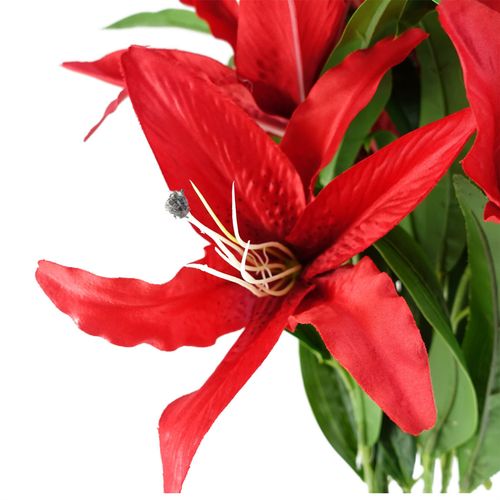 Set of 6 100cm Red Silk Lily Stems - Stunning Decor & Arranging Possibilities - plants - express.com