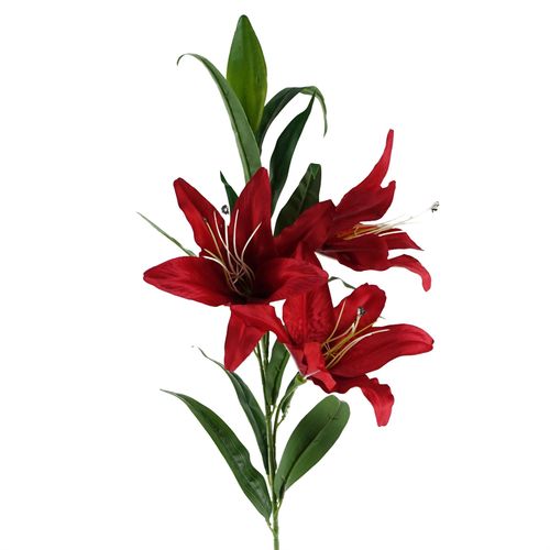 Set of 6 100cm Red Silk Lily Stems - Stunning Decor & Arranging Possibilities - plants - express.com