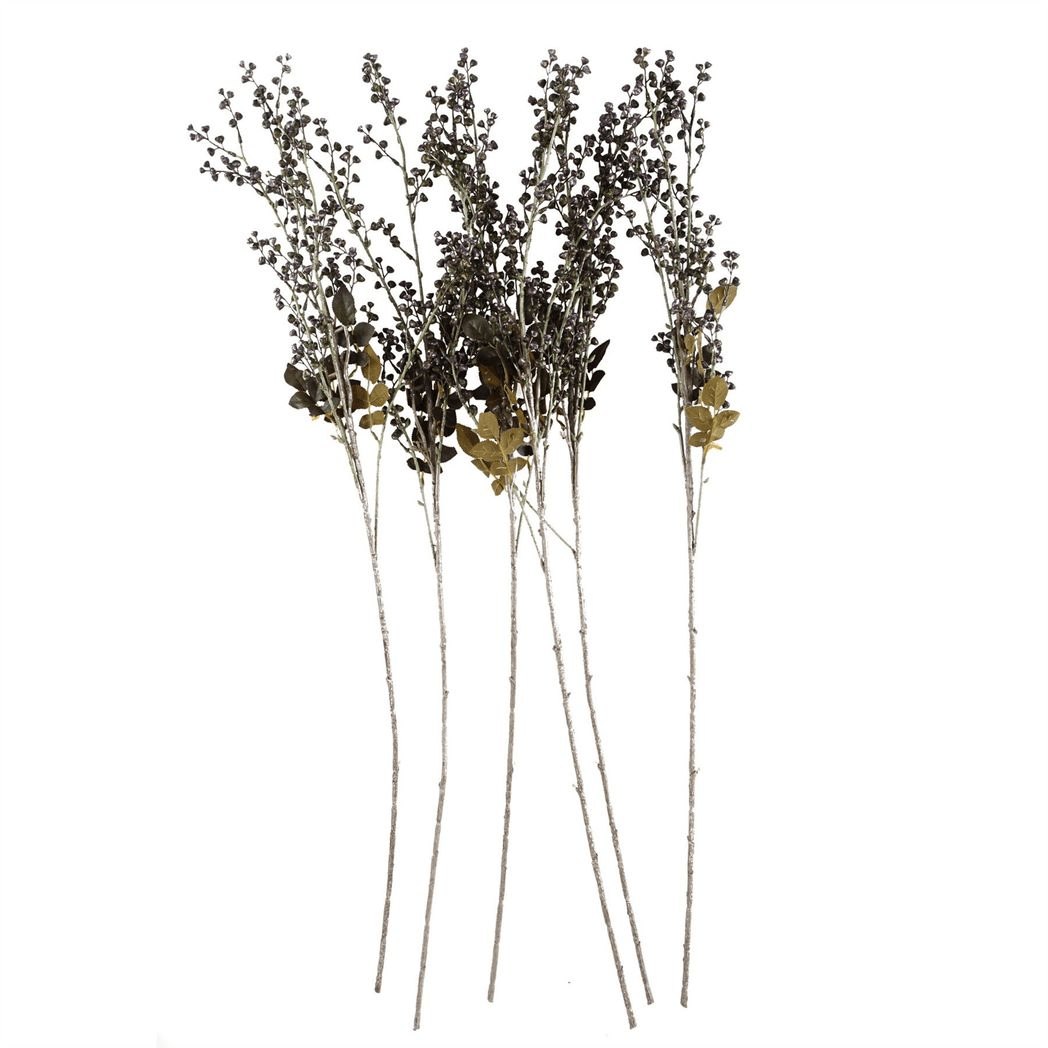 Set of 6 Artificial Dark Purple Berry Stems - Perfect for Arrangements! - plants - express.com