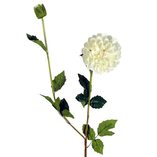 Set of 6 Cream Artificial Dahlia PomPom Stems for Stunning Floral Arrangements - plants - express.com