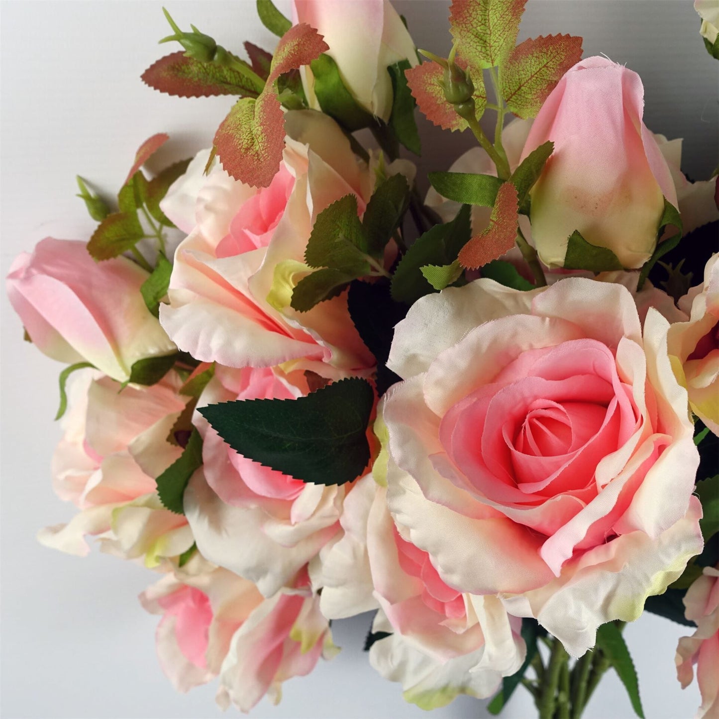 Set of 6 Luxurious Pink Silk Rose Stems - Perfect for Any Floral Arrangement - plants - express.com