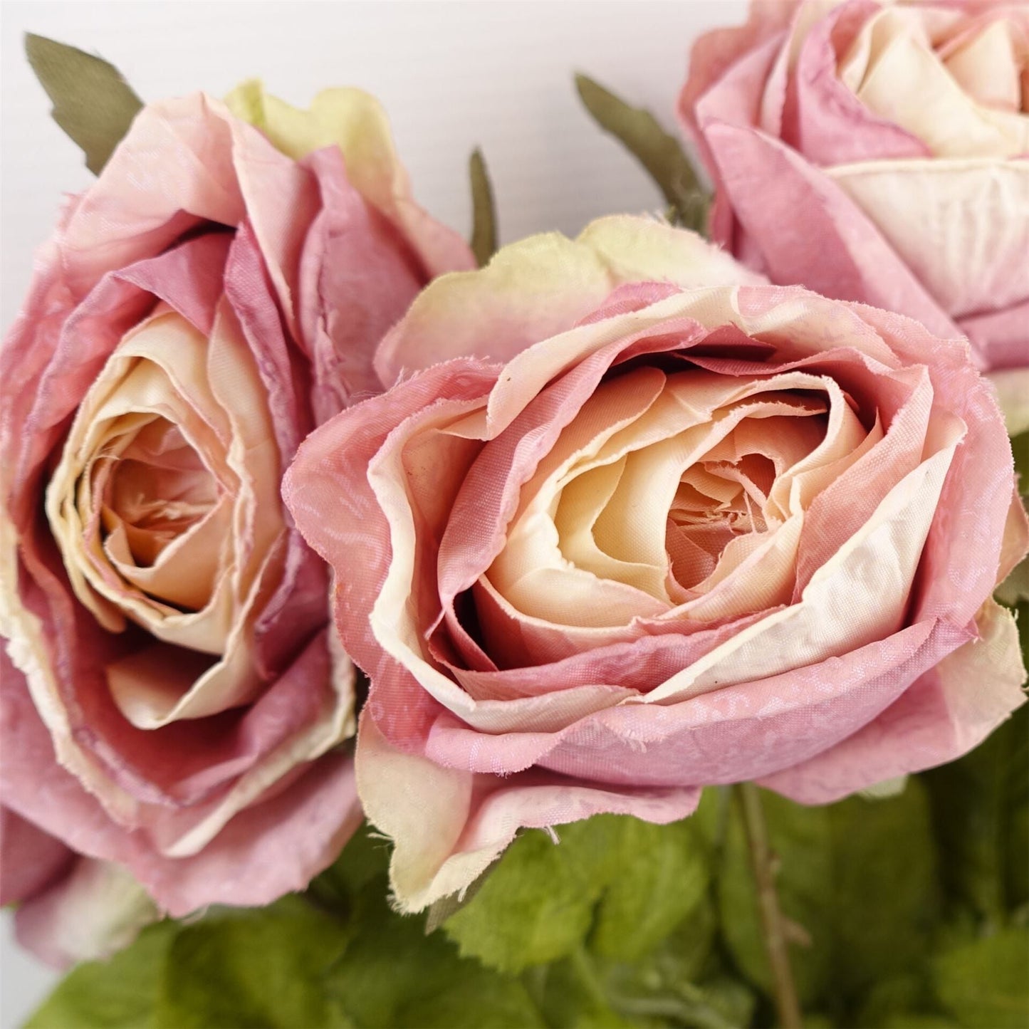 Set of 6 Realistic 70cm Light Pink Silk Roses - Perfect for Elegant Arrangements - plants - express.com