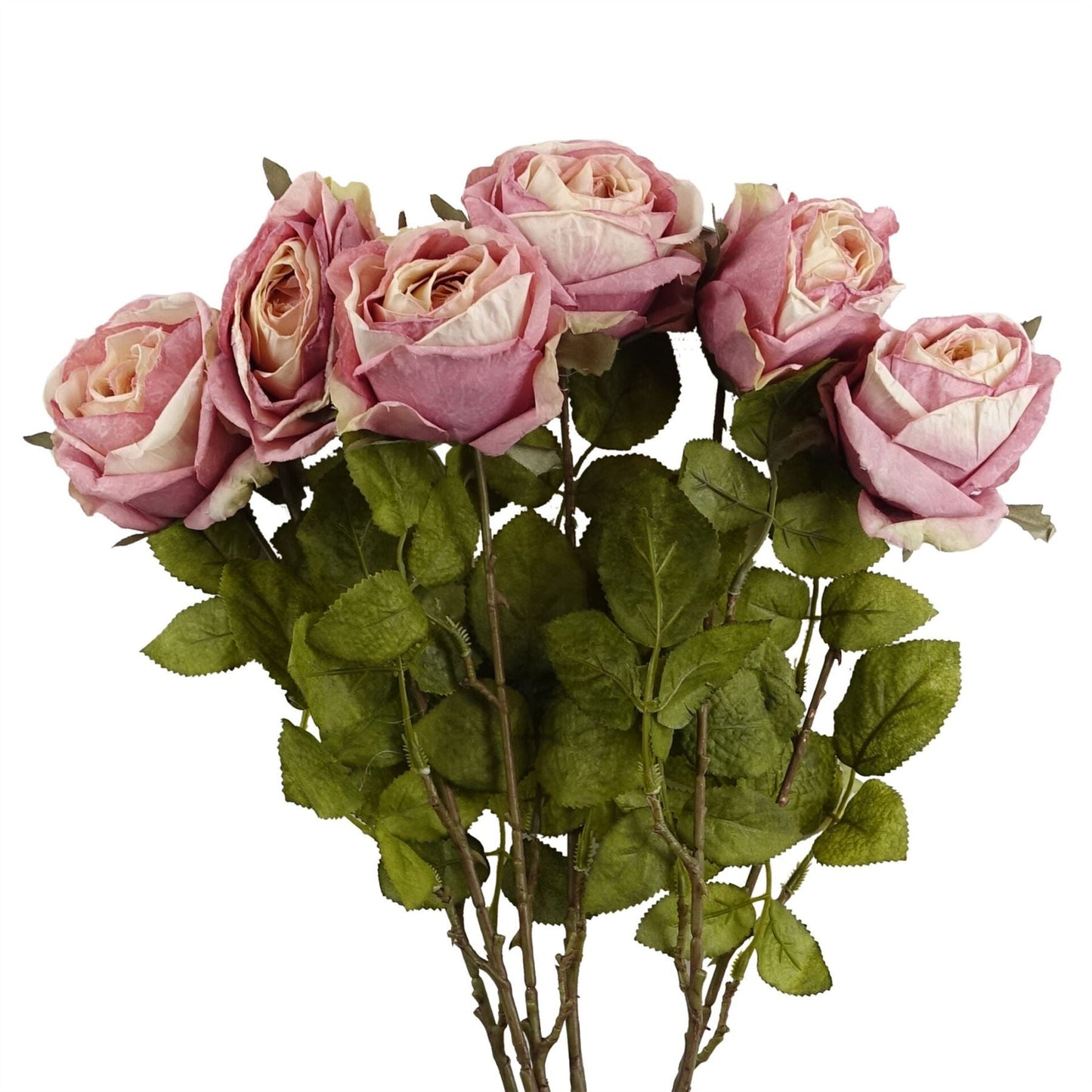 Set of 6 Realistic 70cm Light Pink Silk Roses - Perfect for Elegant Arrangements - plants - express.com