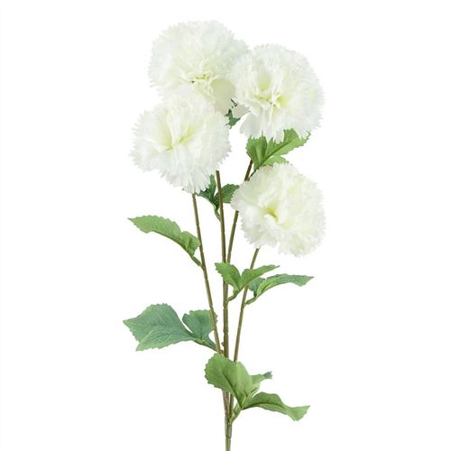 Set of 6 White Silk Carnation Stems - Elegant Artificial Floral Arrangements - plants - express.com