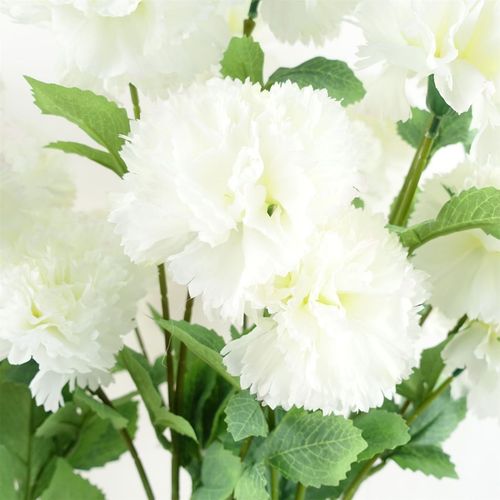 Set of 6 White Silk Carnation Stems - Elegant Artificial Floral Arrangements - plants - express.com