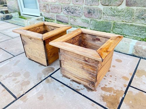 Solid Wood Square Planter – Versatile Design for Indoor or Outdoor Spaces - plants - express.com