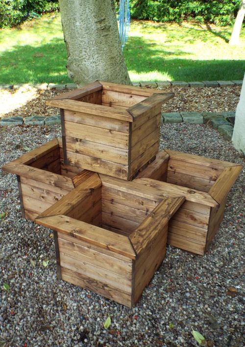 Solid Wood Square Planter – Versatile Design for Indoor or Outdoor Spaces - plants - express.com