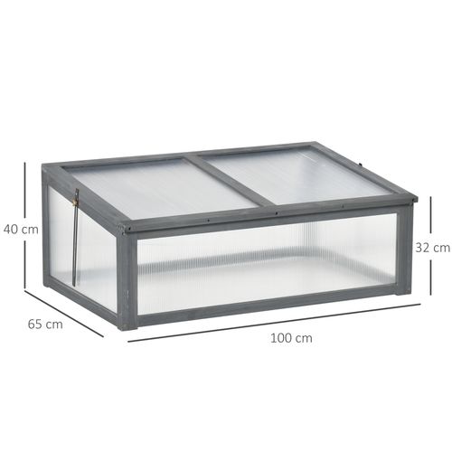 Square Wooden Greenhouse with Tilted Top – Polycarbonate Cold Frame for Gardens - plants - express.com