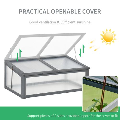 Square Wooden Greenhouse with Tilted Top – Polycarbonate Cold Frame for Gardens - plants - express.com