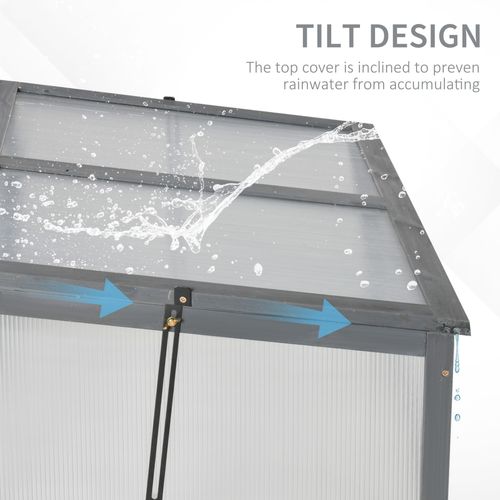 Square Wooden Greenhouse with Tilted Top – Polycarbonate Cold Frame for Gardens - plants - express.com