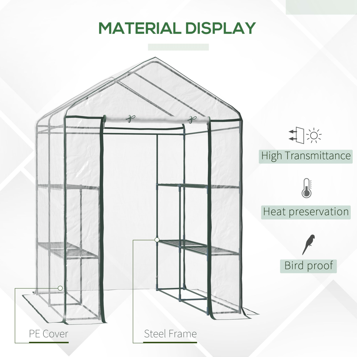 Steel Frame Greenhouse Steel Frame, 2 Shelves - plants - express.com