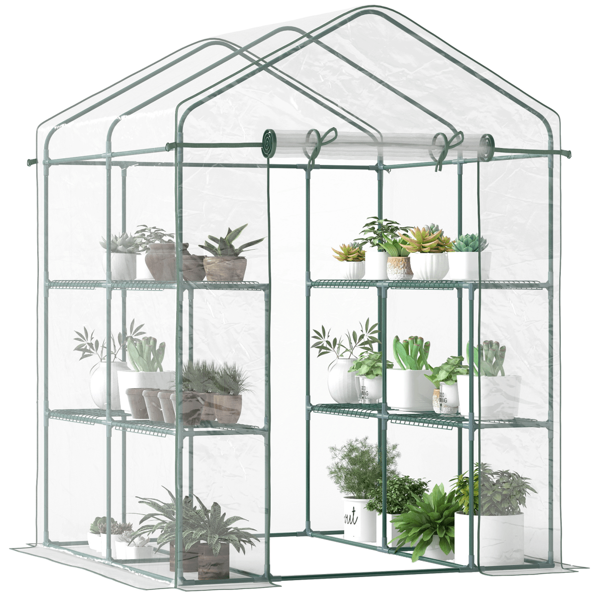 Steel Frame Greenhouse Steel Frame, 2 Shelves - plants - express.com