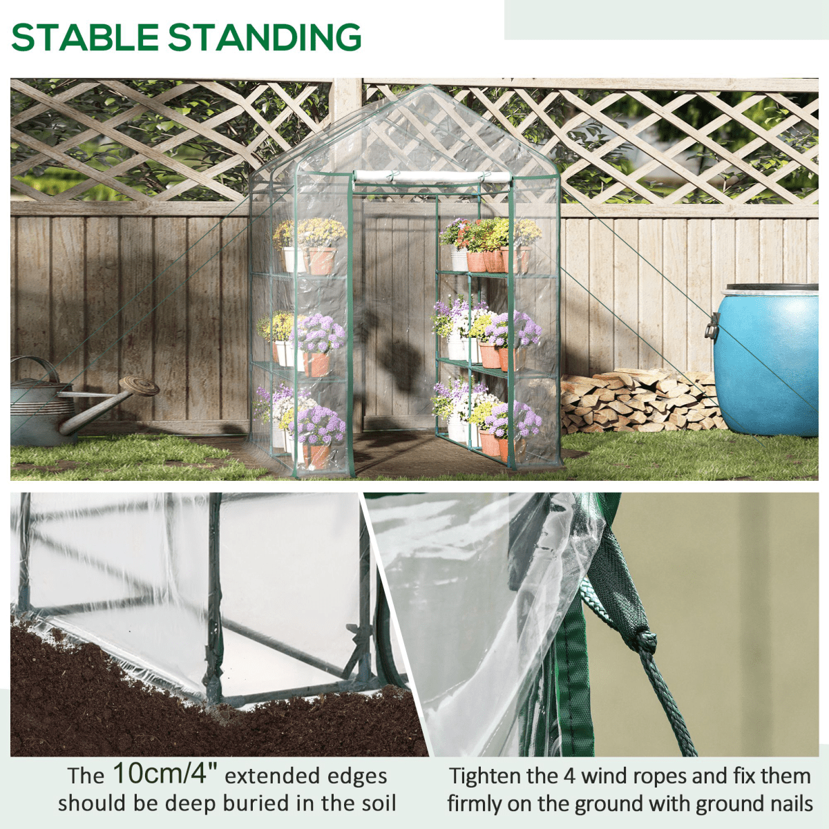 Steel Frame Greenhouse Steel Frame, 2 Shelves - plants - express.com