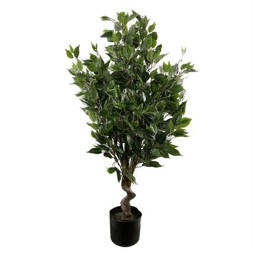 Stunning 110cm Ficus Tree with Stylish Gold Curve Planter - Ultimate Home Accent - plants - express.com