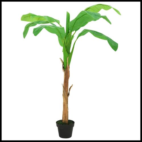 Stunning 180cm Artificial Banana Tree with Black Pot - Lush Green Décor - plants - express.com