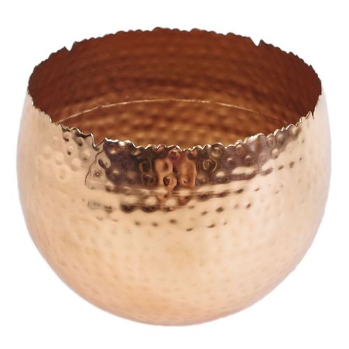 Stunning 40cm Artificial Red Poinsettia in Elegant Copper Curved Planter - plants - express.com