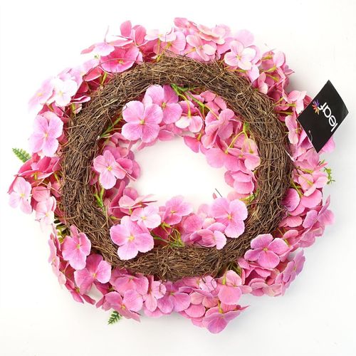 Stunning 40cm Pink Floral Blossom Wreath - Perfect for Any Door! - plants - express.com