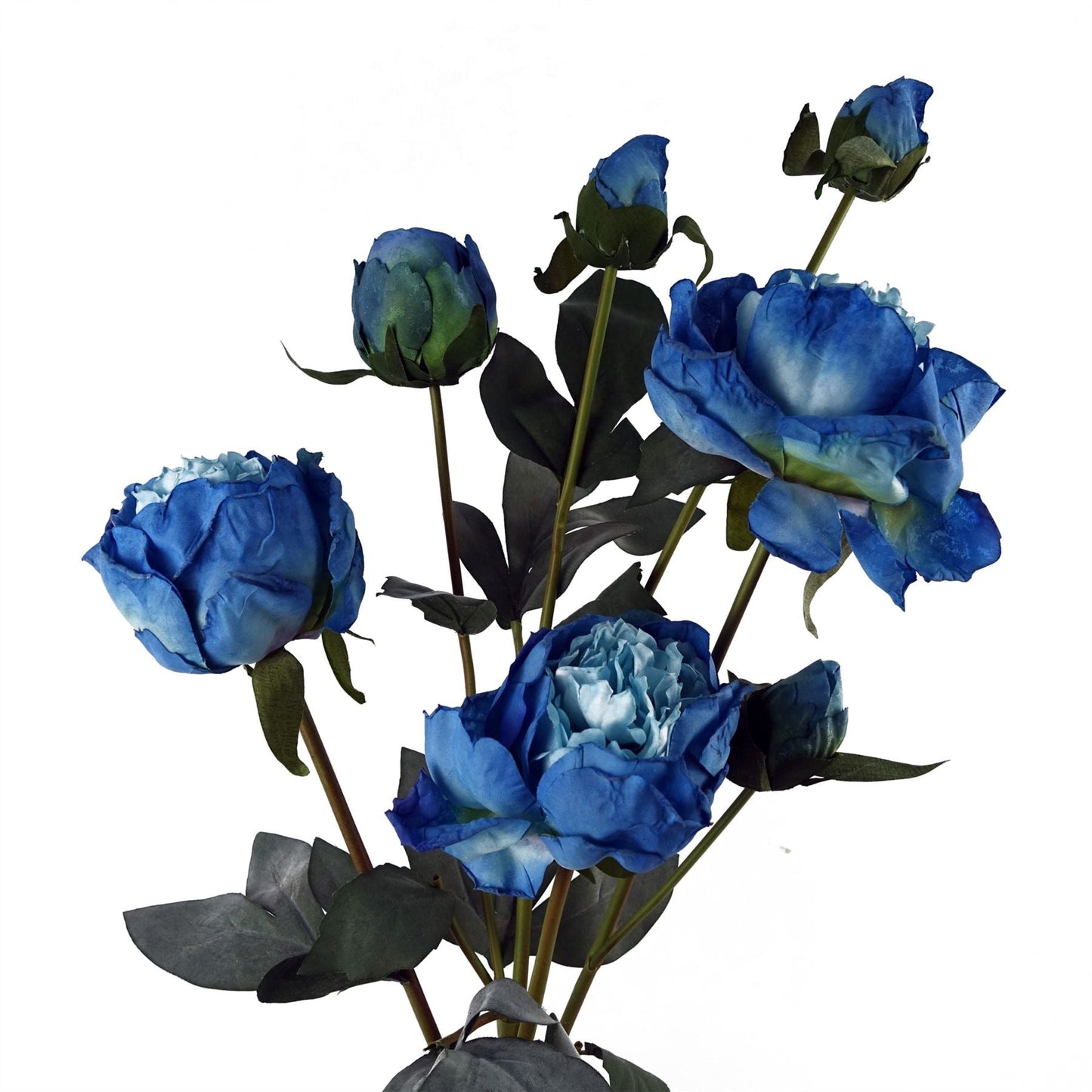 Stunning 55cm Blue Peony Spray - Lifelike Artificial Flowers & Buds! - plants - express.com