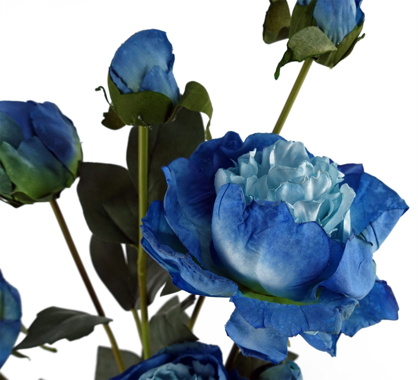 Stunning 55cm Blue Peony Spray - Lifelike Artificial Flowers & Buds! - plants - express.com