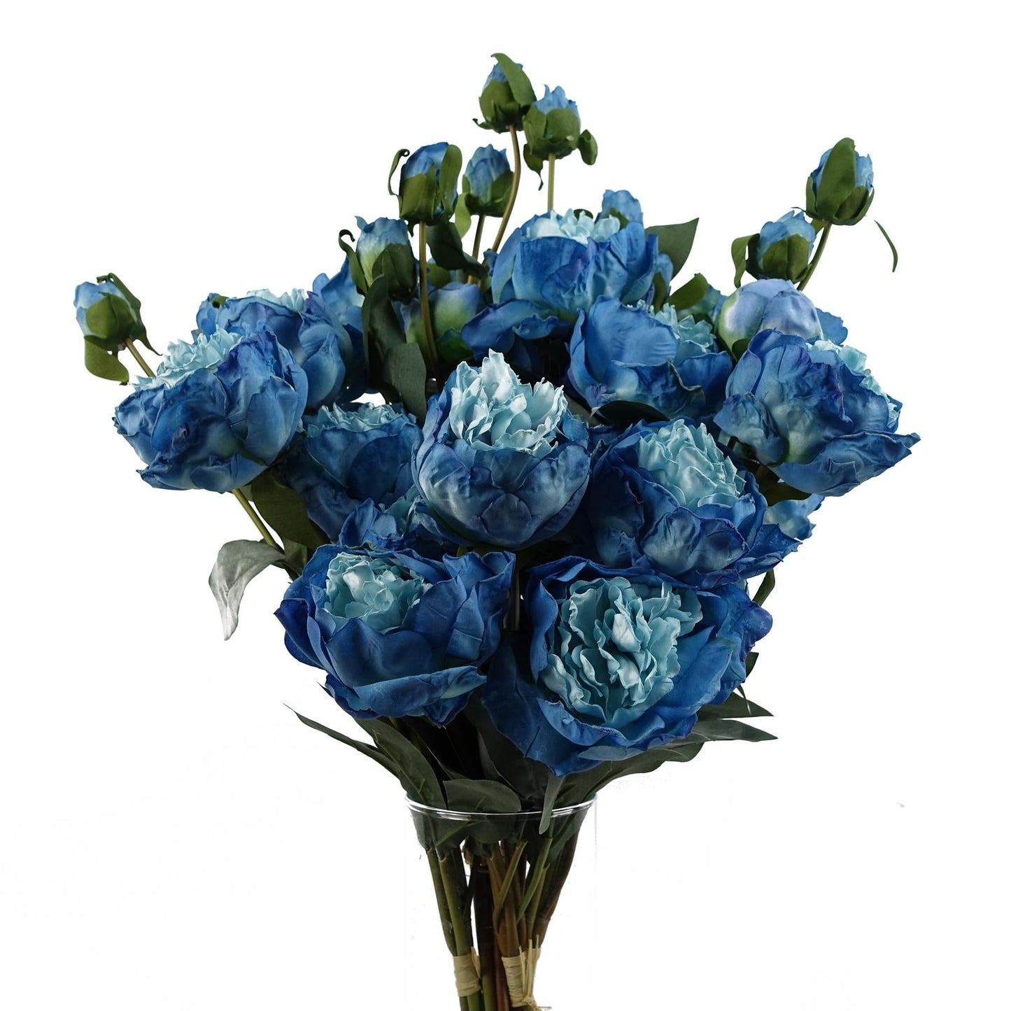 Stunning 6 - Pack Blue Peony Artificial Flower Stems - 24 Blooms & 18 Buds! - plants - express.com