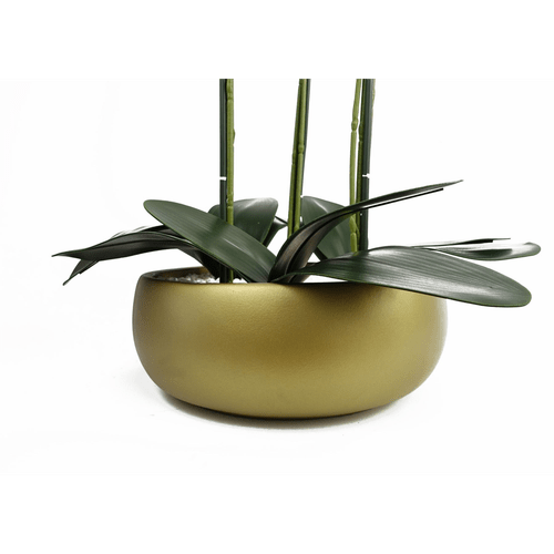 Stunning 60cm Artificial Orchid in Elegant Gold Ceramic Planter - plants - express.com