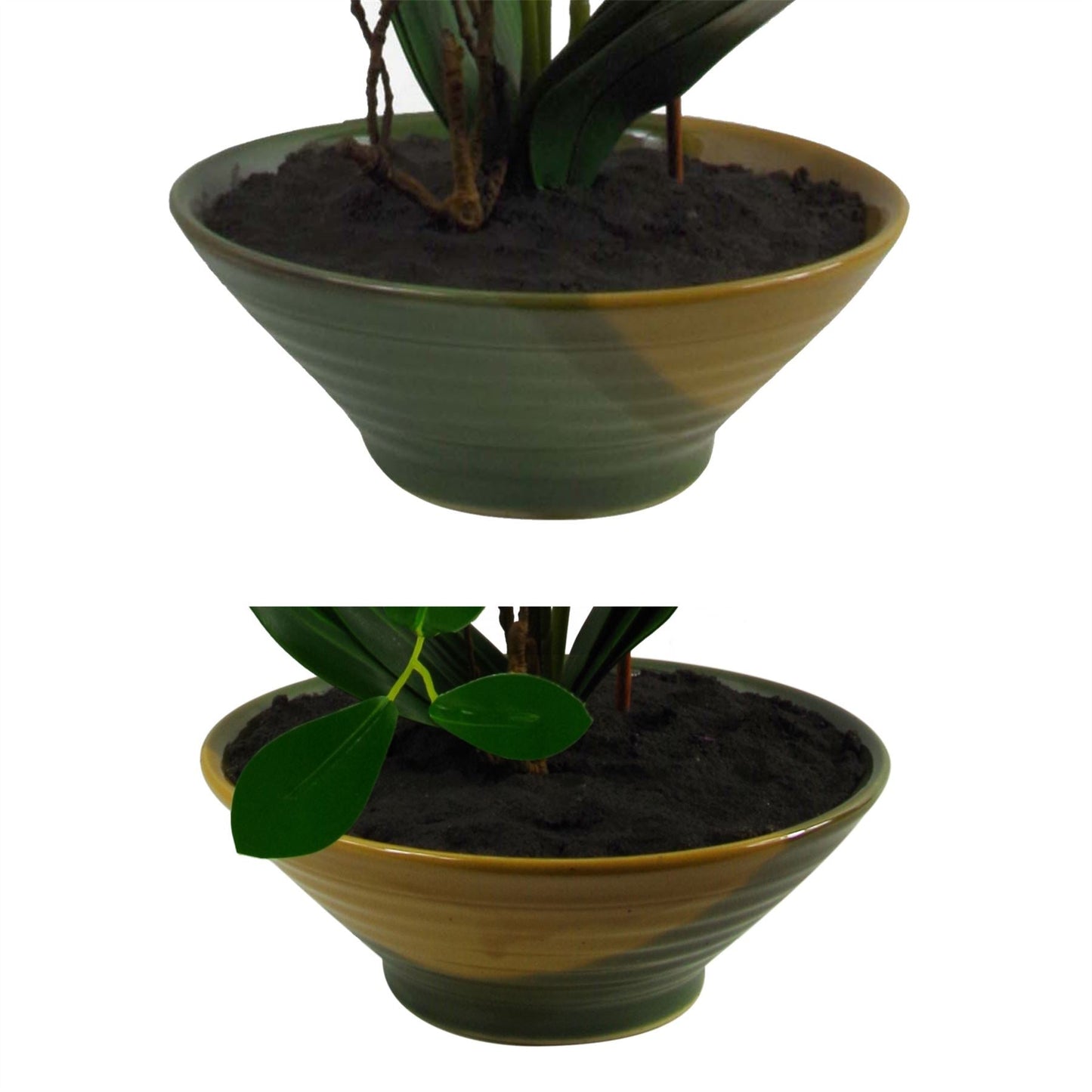 Stunning 65cm Light Pink Artificial Orchid in Elegant Glazed Planter - plants - express.com