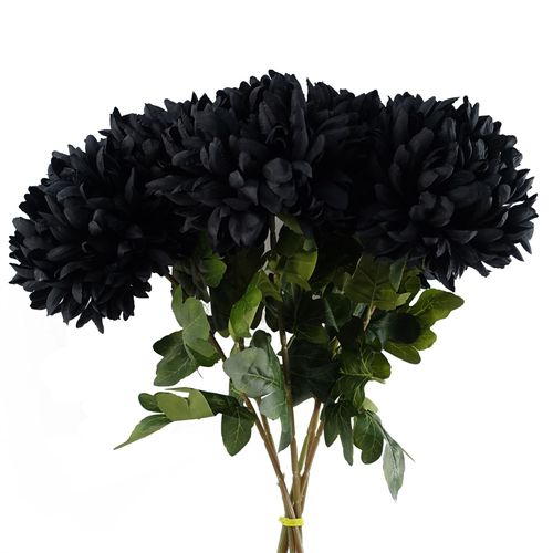 Stunning 75cm Black Silk Reflex Chrysanthemum - Perfect for Luxurious Arrangements - plants - express.com