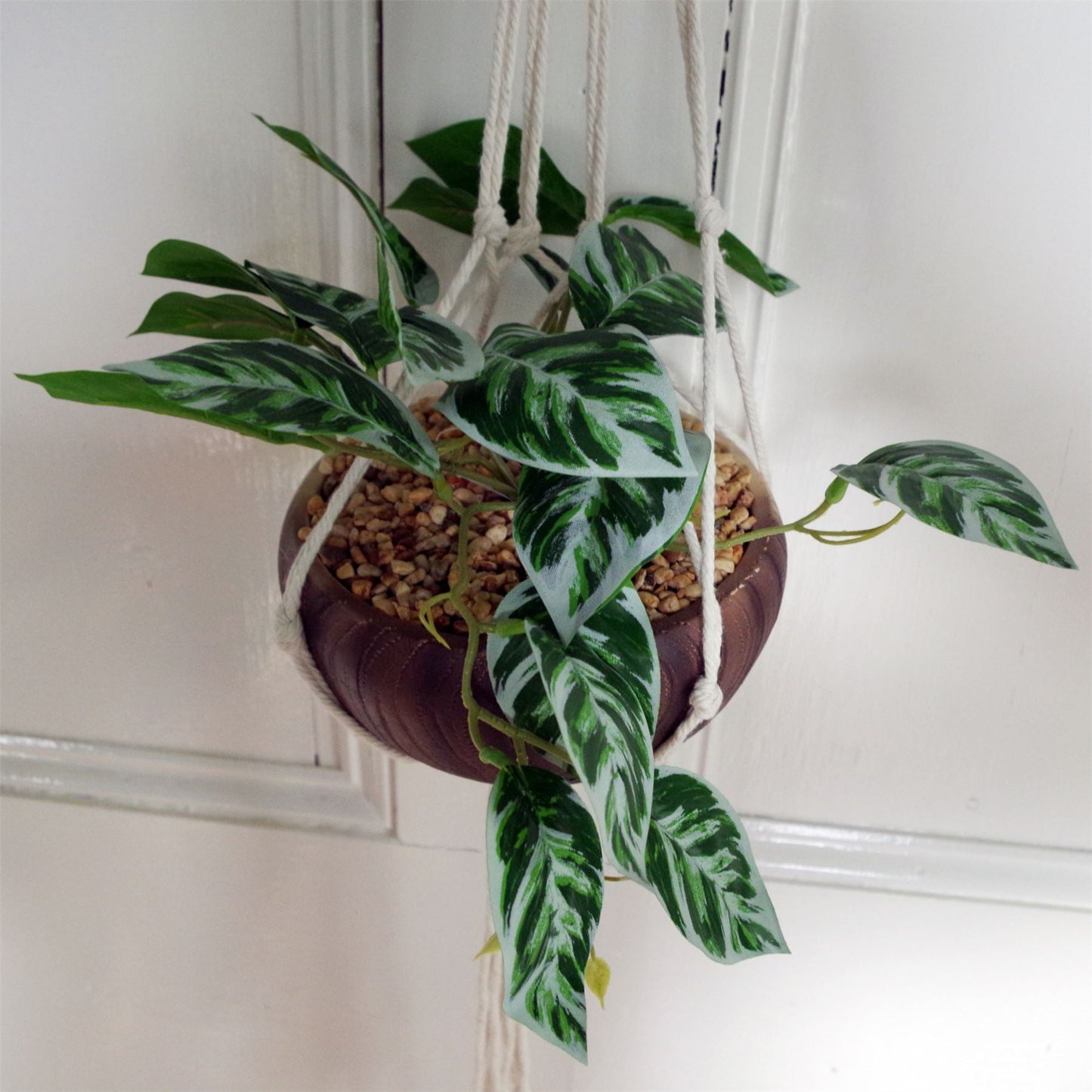 Stunning 85cm Hanging Artificial Pothos Plant with Elegant Ceramic Planter - plants - express.com