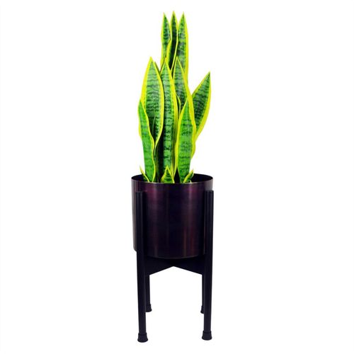 Stunning Handmade Leaf Metal Planter - Elegant Black Design, 20x18cm - plants - express.com