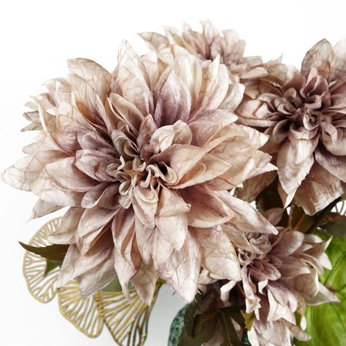 Stunning Pack of 6 Dusty Pink Dahlia Flower Stems - 55cm Realistic Decor - plants - express.com