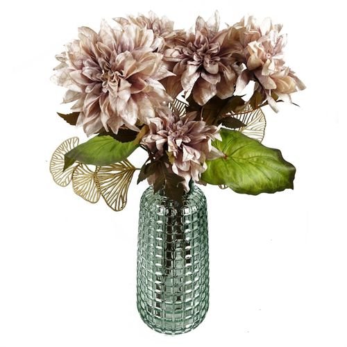 Stunning Pack of 6 Dusty Pink Dahlia Flower Stems - 55cm Realistic Decor - plants - express.com