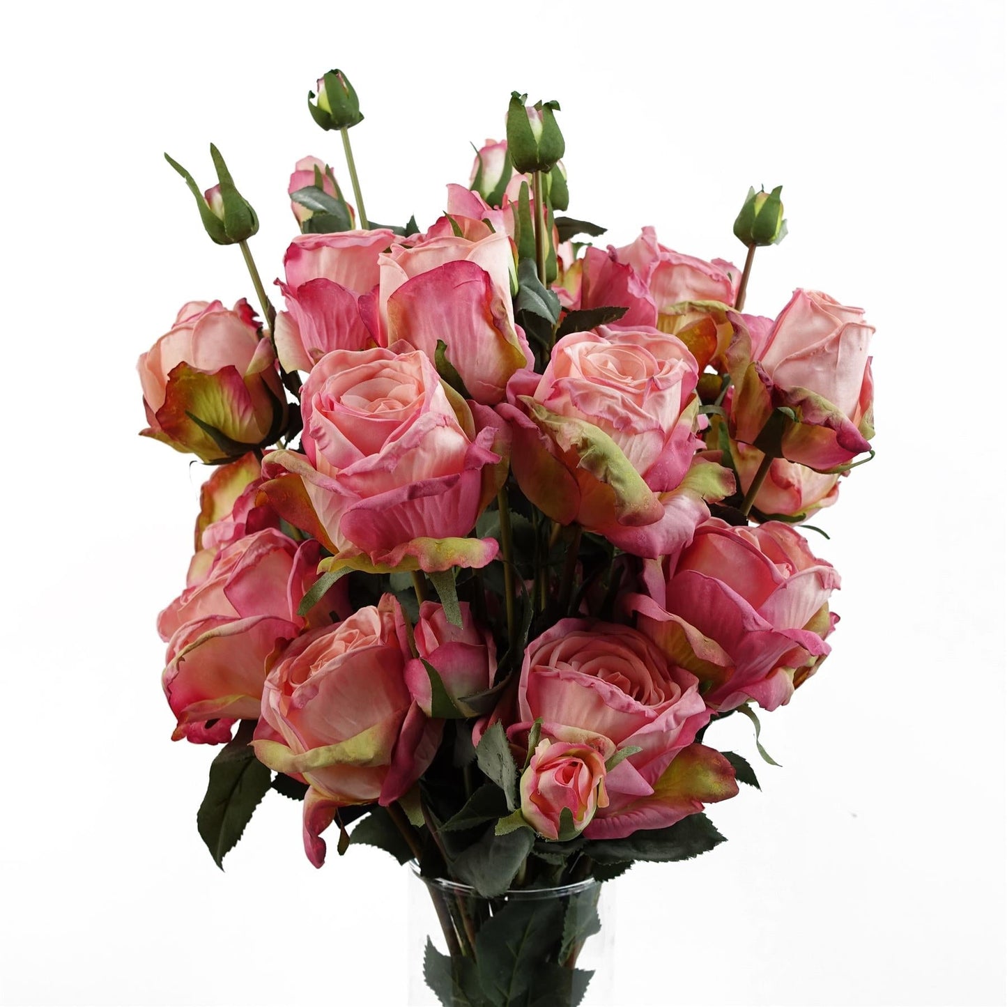 Stunning Pink Rose Artificial Spray Set - 24 Blooms & 18 Buds for Arrangements - plants - express.com