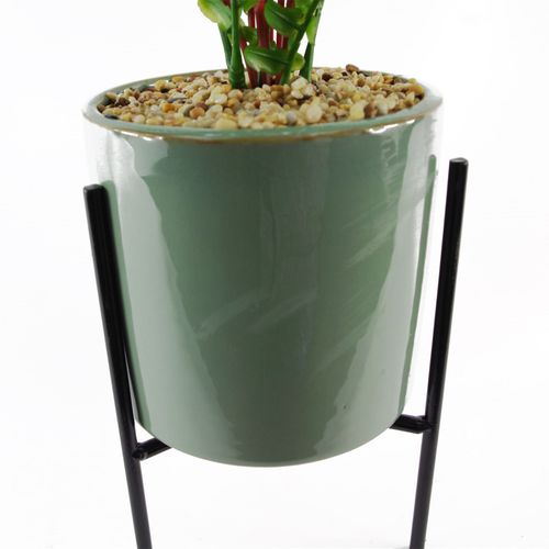 Stylish 40cm Faux Fern in Elegant Ceramic Planter & Stand - Perfect Decor! - plants - express.com