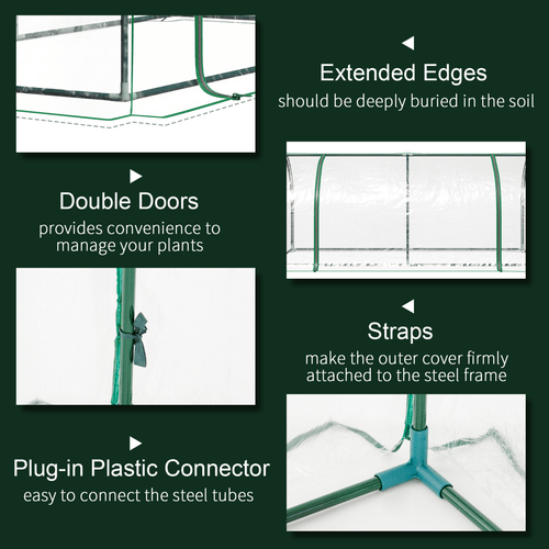 Ultimate Tunnel Greenhouse: Durable Outdoor Garden with Large Doors & PE Cover - plants - express.com