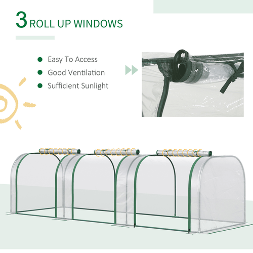 Ultimate Tunnel Greenhouse - Sturdy Steel Frame with Zippered Roll - Up Doors - plants - express.com
