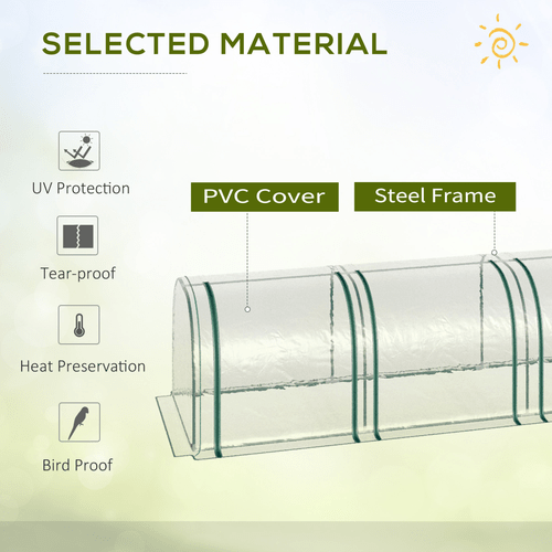Ultimate Tunnel Greenhouse - Sturdy Steel Frame with Zippered Roll - Up Doors - plants - express.com