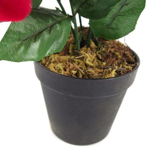 Artificial Christmas Poinsettias in Gold Curve Planter