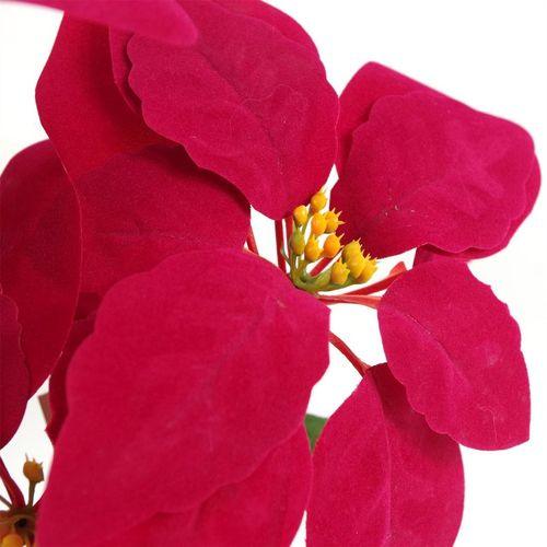 Artificial Christmas Poinsettias in Gold Curve Planter
