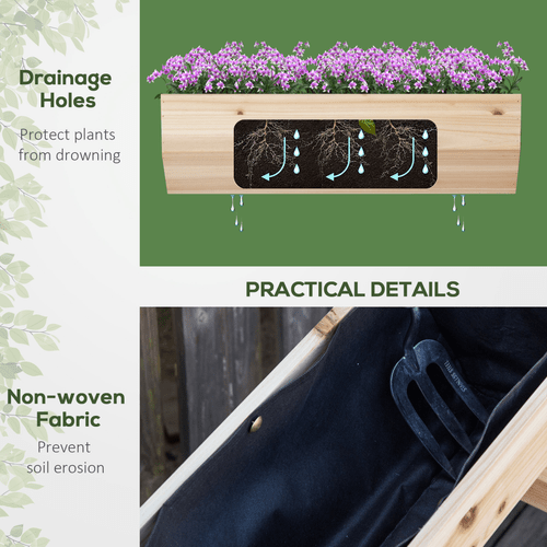 Versatile A - Frame Wooden Raised Garden Bed with Three Fabric - Lined Planters - plants - express.com